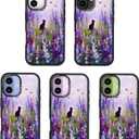Clear TPU Phone Case Cover for iPhone 17 with Design, Drop Protection, Cute Case for Girl Women, Cat in Lavender