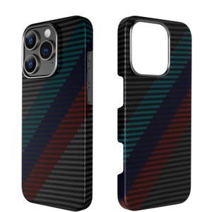 Real Aramid Fiber Case for iPhone 16 Pro Max [6.9 inch] Compatible with MagSafe,1500D Aramid Weave,Ultra-Thin Cover with a Caseless Feel,Carbon Fiber Textures Design Kevlar Protection (Signal-SW)