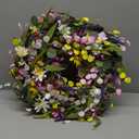 24 Inches Summer Wreaths for Front Door Summer Door Wreath Colorful Wildflower Wreath with Daisy Lavender for Window Indoors Outdoor Decor