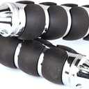 Pair of 1" Dual Motorcycle Bar End Hand Grips Handlebar for Cruisers Harley Yamaha Suzuki-Silver
