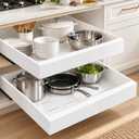 2 Pack Expandable Pull Out Cabinet Organizer,16.54" Deep,White
