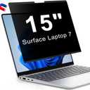 Magnetic Privacy Screen for 15 Inch Microsoft Surface Laptop 7, Removable Anti Glare Screen Protector, Blue Light Computer Filter, Anti Spy Easy Install