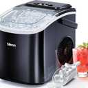 Silonn Ice Maker Countertop, 9 Cubes Ready in 6 Mins 26lbs in 24Hrs, Self-Cleaning Ice Machine with Ice Scoop and Basket, 2 Sizes of Bullet Ice for Home Kitchen Office Bar Party, Black