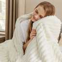 Bedsure Sherpa Throw Blanket for Couch - Super Soft, Cozy Fleece Thick Warm Blanket for Winter, GentleSoft Plush & Fluffy Spring Throw Gift for Women, Room Decor, White, 50x60 Inches