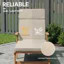 72 x 21 Inch Outdoor Chaise Lounge Cushions Set of 2 - Removable Cover, 4-Section Design, Water-Repellent & Fade-Resistant, 6 Tie Straps, Replacement for Patio & Pool Chairs - Cream