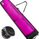 Wheeled Ski Bag for Air Travel, Padded Waterproof Ski Gear Bag Fits 2 Pairs Skis, Adjustable Length 156-200cm, Foldable (175, Purple)