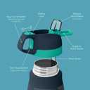 Ottle Cove Cruiser Stainless Steel Water Bottle - 24 oz Insulated Flask with Leak Proof Lid BPA-Free - Reusable Gym Water Bottle for Travel, Camping & Sports - Halftone Flow