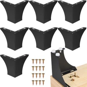 yeesport 8 PCS Metal Furniture Legs 4 Inch, Black Coated Dresser and Cabinet Legs Includes Screws for Easy Installation, Quality and Versatile