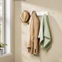 SONGMICS Wall-Mounted Coat Rack, Hook Rack, 5 Dual Metal Hooks, for Coats, Bags, Keys, in The Entryway, Bedroom, Living Room, White ULHR235W01