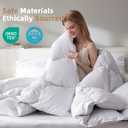 Feather Down Fiber Comforter Queen Size,Hotel Style Bedding Comforter,750+ Fill Power,1200TC,100% Organic Cotton Fabric,All Season Grey Duvet Insert with 8 Corner Tabs