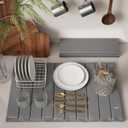 Stone Drying Mat for Kitchen Counter-Super Absorbent PU Dish Drying Mat, Quick Dry Stone Mat Kitchen for Dishes, Bottles & Cups, Large Foldable Stone Dish Drying Mat, Non-Slip Kitchen Mat (2416)