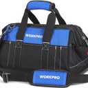 WORKPRO 16-inch Wide Mouth Tool Bag with Water Proof Molded Base