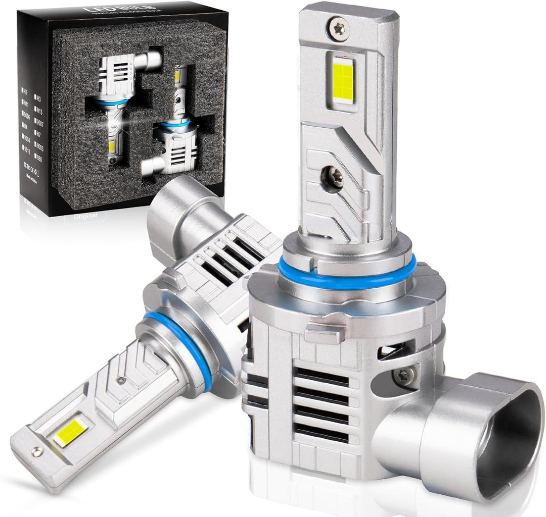 Upgraded 9005/HB3 9006/HB4 Led Headlight Blubs,50000LM 800% Ultra-Bright, 1:1 Size Fog Light, 6500K White Illumination with Cooling Fan for Automotive 9005/9006 Headlight Bulb,Plug & Play(2 Pack)