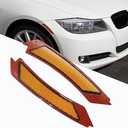 KYYET Compatible with BMW E90 E91 LCI 2009 2010 2011 4 Door Sedan Side Marker Lamps Bumper Reflector(Amber Lens)