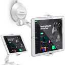 AboveTEK iPad Suction Mount, Phone Tablet Stand Holder with Suction Cup Fits 4"-11" Tablet/Phone/iPad mini/Air, Sticky iPads Mount on Window Bathroom Mirror, for Car Truck Windshield Boat (White)