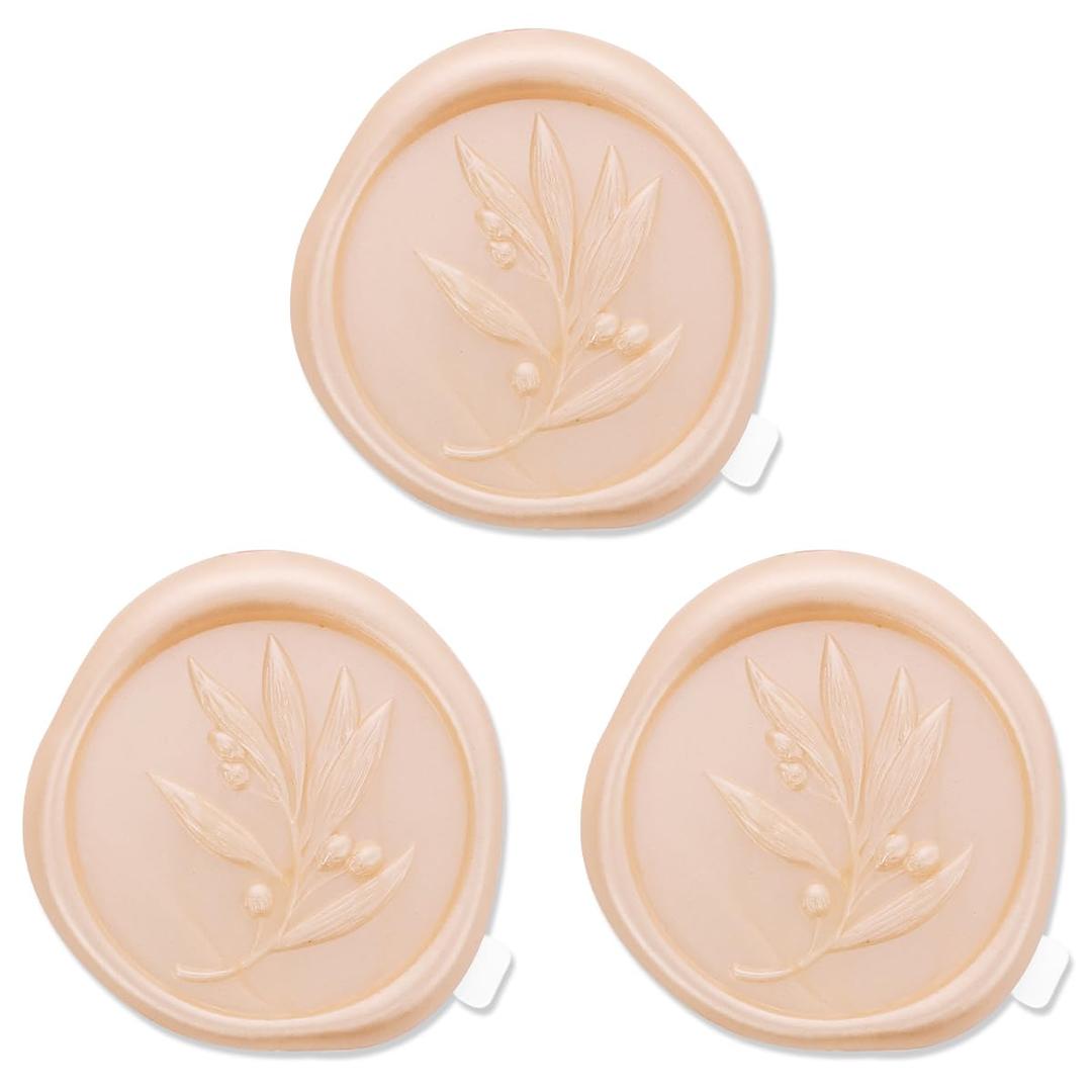 50 Pcs Wax Seal Stickers, Wedding Invitation Accessories Envelope Cards Seal Stickers, Vintage Wax Sealing for Wedding Anniversary Bridal Shower Christmas (Orange)