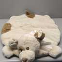 Bearington Baby Lil' Spot Belly Blanket 30"x30" - Beige Plush Puppy Dog Tummy Time Play Mat - Dog Themed Nursery Decor Plush Animal Blanket