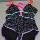 Popvil Women One Piece Swimsuit 2026 Tummy Control Sexy Cutout Neon Color Block Bathing Suit Slimming Adjustable Swimwear, XL