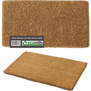 Ecomills 1.5" Extra Thick Coco Coir Door Mat Woven Back, 24" x 39", Heavy Duty, Durable, for Front Door Patio