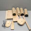 Cat Wall Shelves, Wooden Cat Wall Furniture Includes 4 Scratching Post Steps, Jumping Platform, Hammock for Kittens