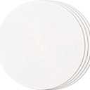 FunWheat Round Braided Placemats Set of 4 Table Mats for Dining Tables Woven Washable Non-Slip Place mats 15inch (White, 4pcs)