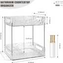2-Tier Bathroom Counter Organizer Countertop Storage, Dresser Organizer Vanity Tray for Makeup, Perfume Organizer Cosmetics Skincare Shelf - Clear