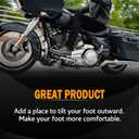 PBYMT Front Footboard Rubber Insert Rider Footboard Floorboard Foot Peg Footrest Pad Compatible for Harley Touring Softail Road King Electra Glide 1986-Later