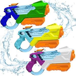 ZEBNYYA 3 Pack Water Gun for Kids Adults - Long Range 600cc Super Water Blaster Soaker Squirt, Summer Outdoor Toy for Boys Girls Swimming Pool, Beach, Yard, Water Fighting Play Party