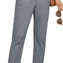 GRACE KARIN Women's 2025 Work Pants Casual High-Waisted Business Tapered Leg Trousers with Pockets (X-Large, Blue Grey)