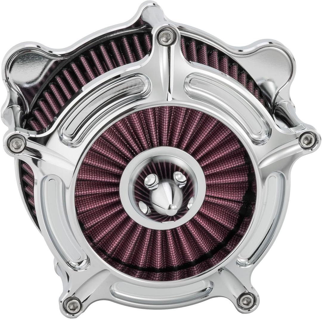 High-Performance Air Filter Cleaner for Harley Davidson Dyna FXDLS (2017), Softail (2016-2017), Touring (2008-2016), and Trike (2008-2016) Models Red