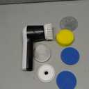 Electric Spin Scrubber, Cordless Shower Scrubber with Battery Level Display, 2 Speeds Electric Scrubber for Cleaning with 6 Replaceable Heads, Cleaning Brush for Bathroom/Sink/Window (White)