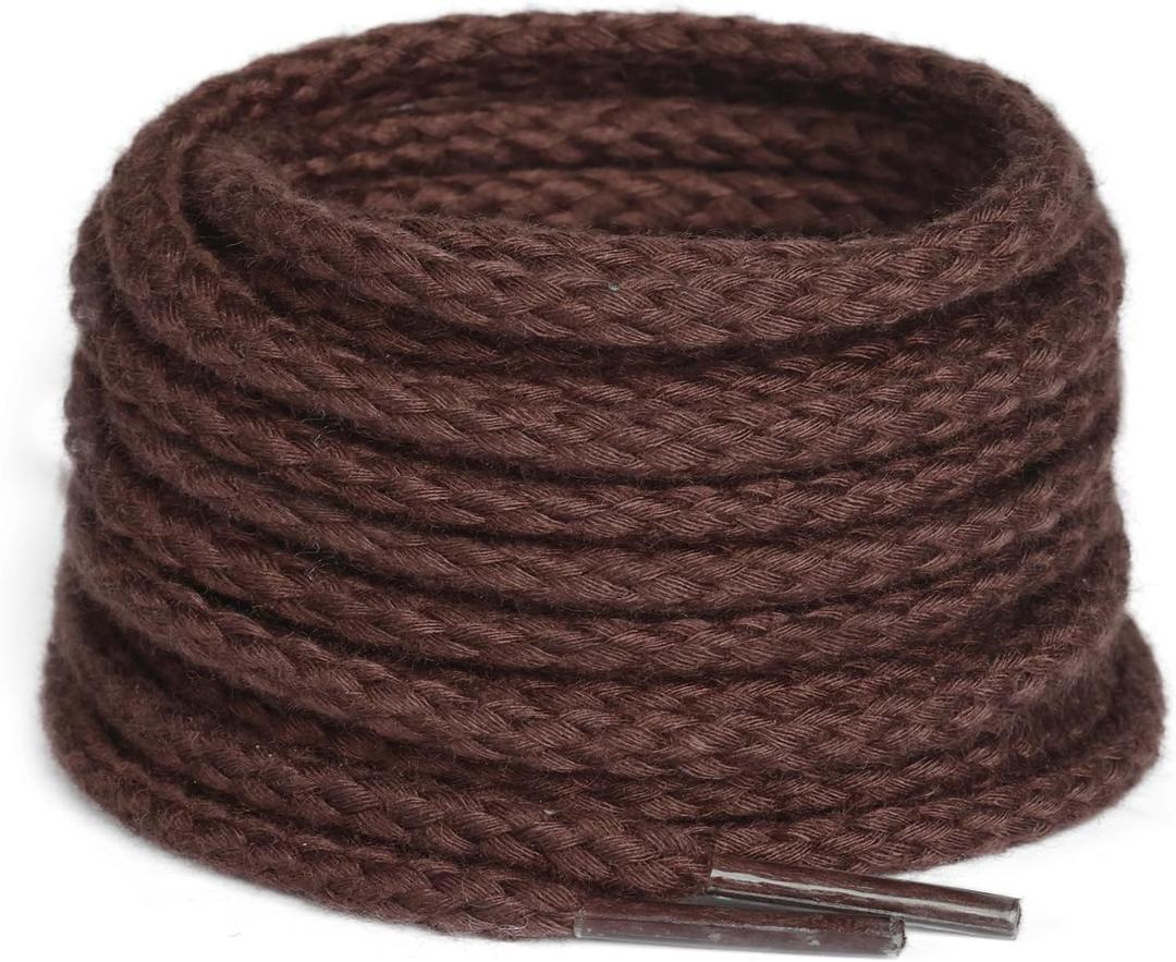 Olukssck 2 Pairs 4mm Rope Shoe Laces for Sneakers, Brown, 63in