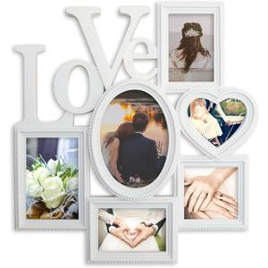 Decorative Wall Hanging Love Collage Picture Frame 6 Option, White