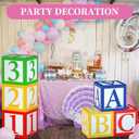 6 Pcs ABC 123 Party Decorations Back to School Decoration ABC Alphabet Party Favor Balloon Box, Block Boxes Favor Balloon Boxes Inspire Story Birthday Party Decor for School Baby Shower