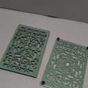 Sumnacon 9.6 x 6.3 Inch Cast Iron Trivet, 2 Pack Metal Trivets with Rubber Feets,Iron Trivet for Hot Dish Pot Pan Plate Teapot,Heat Resistant Trivets Cast Iron for Kitchen Cooktop Dining Table, Green
