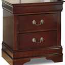 Signature Design by Ashley Alisdair Traditional 2 Drawer Nightstand, 23.75" Tall, Dark Brown