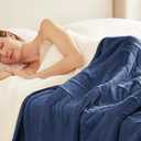 Dark Blue Sherpa Blanket 72x84 