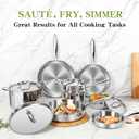 Triple Ply Stainless Steel Pots and Pans Set, EWFEN 12 Piece Induction Cookware Set, Oven Dishwasher Safe | Frying Pans, Saucepans, Saute Pan & Stock Pot, PFOA Free Kitchen Skillet