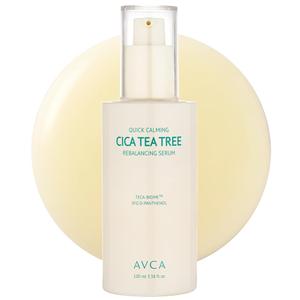 AVCA Quick Calming Cica Tea Tree Serum 100ml(3.38 fl. oz) Niacinamide & Panthenol, Soothing for Redness and Blemish-Prone Sensitive Skin, Oil-Balancing K-Beauty
