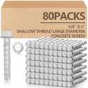 Tandefio 80 Pack 5/8 x 4 Concrete Anchors and Screw Kits Galvanized