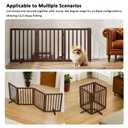 Wooden Dog Gate Freestanding Foldable 4 Panel Pet Gates Extra Wide Dog Gates for Indoor Doorways Stairs 24in Height Support Feet Included