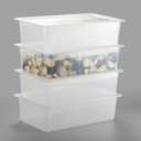 CURTA 4-Pack Full Size 6" Deep Food Pan with Handled Lid  NSF Commercial-Grade Translucent Polypropylene, Stackable Freezer-safe Storage for Restaurants, Catering & Buffets