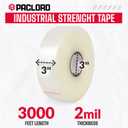 3" x 1000 Yards Clear Packing Tape for Sealing Machines, 2.0 Mil Thick | Machine Length Standard-Duty Packaging Tape Refill Rolls for Moving or Shipping Boxes