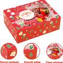 Moretoes 24pcs 8.25x6x2.75in Christmas Bakery Cookie Boxes with Window, Xmas treat Boxes for Holiday Party Favor Pastries, Cupcakes, Cookies, Donuts, Gift Wrapping