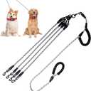 Exceptional 360 Anti-Tangle & No Pull Dog Leash - Four Handle & Reflective for Safety & Convenience - Small & Medium Dogs (Grey, 4 Way) (Gray)
