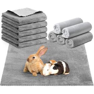SmoothNovelty 5 Pcs Waterproof Guinea Pig Blankets Washable Small Animal Pee Pad Pet Blanket Sleep Bedding Mats Absorbent Guinea Pig Cage Liner Reusable Pet Sleep Pad(Gray,18" X 24",Classic)