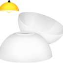 Kichvoe 2Pcs Plastic Mushroom Lamp Shade Replacement: 1.65" Hole Globe Dome Lampshade, Light Fixture Cover for Pendant, Fan, Wall Sconce, Chandelier & Floor Lamp