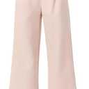 Haloumoning Girls Uniform Pants Kids High Waisted Wide Leg Dress Pants Casual Trousers with Pockets  9-10 Years