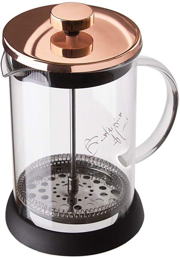 Metallic Coffee and Tea Plunger 800ml Large Rosegold