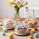 Remerry 3 Pcs Easter Candy Dish Glass Bunny Candy Bowls with Lid Cute Clear Rabbit Cookie Jars Decorative Desserts Storage Containers for Home Easter Spring Party Gift Table Decoration